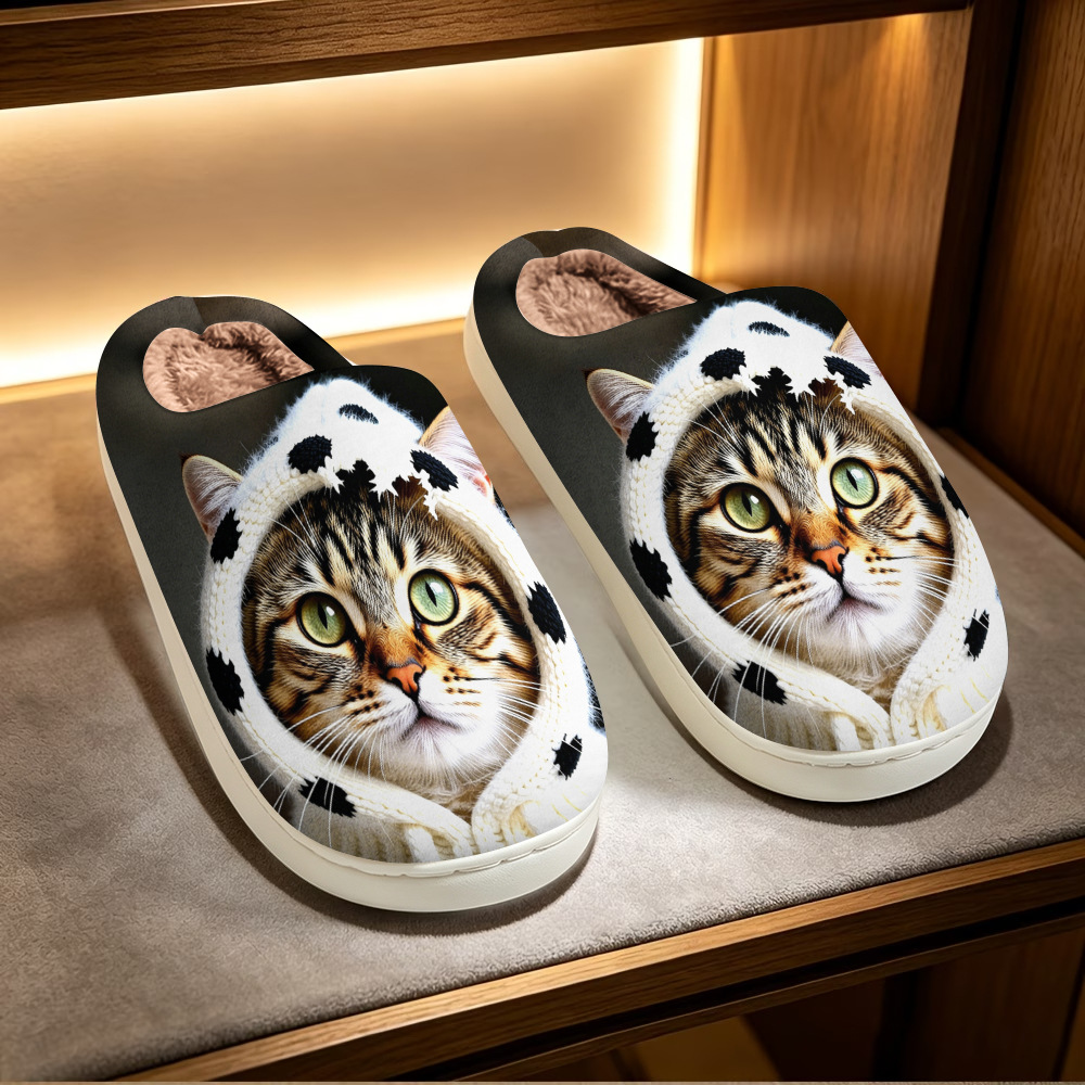 🔥Mega Sale - Buy Now & Save 50% OFF🔥Soft Cozy Cat Print Non-Slip Slip-On Slippers