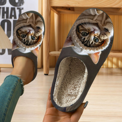 🔥Mega Sale - Buy Now & Save 50% OFF🔥Women's Soft Cozy 3D Cat Print Non-Slip Slip-On Slippers
