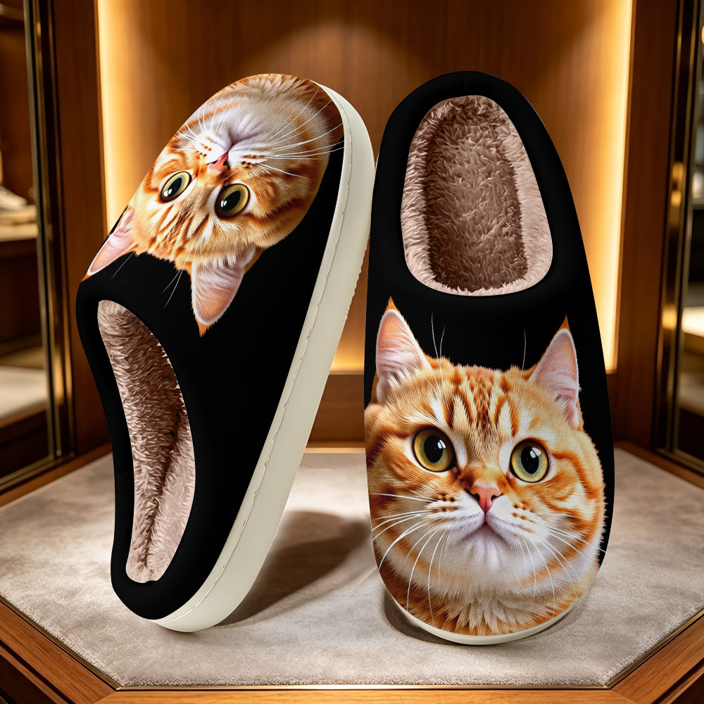 🔥Mega Sale - Buy Now & Save 50% OFF🔥Women's Soft Cozy 3D Cat Print Non-Slip Slip-On Slippers