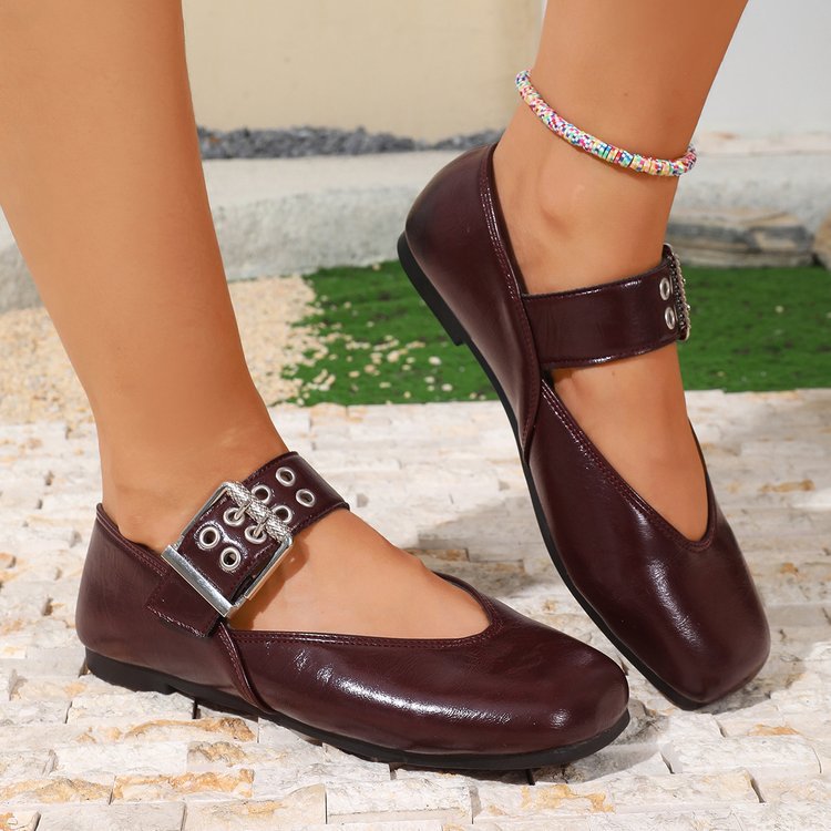 😍Last Day 50% OFF🔥Women’s Retro Mary Jane Flats – Round-Toe Shoes with Statement Buckle