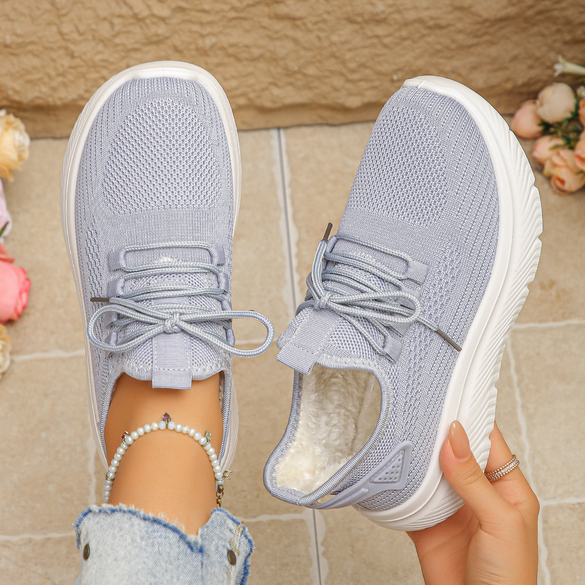 🔥Super Sale – 50% off for a limited time only🔥Women’s knitted thermal shoes, lightweight and non-slip – all-day arch support