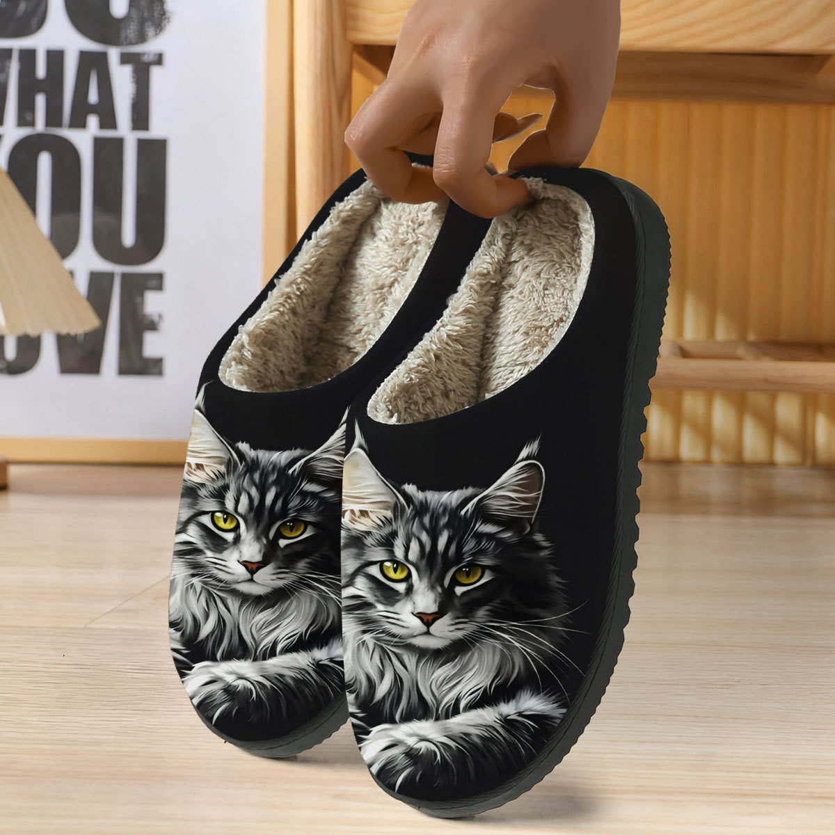 🔥Mega Sale - Buy Now & Save 50% OFF🔥Women's Soft Cozy 3D Cat Print Non-Slip Slip-On Slippers