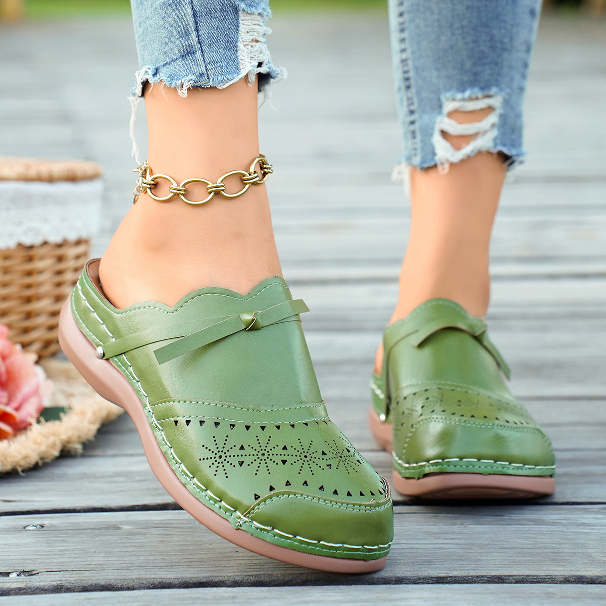 🔥Last Day Promotion 50% OFF - Women's Bowknot Sandals – Comfy Cut-Out Design for Everyday Wear