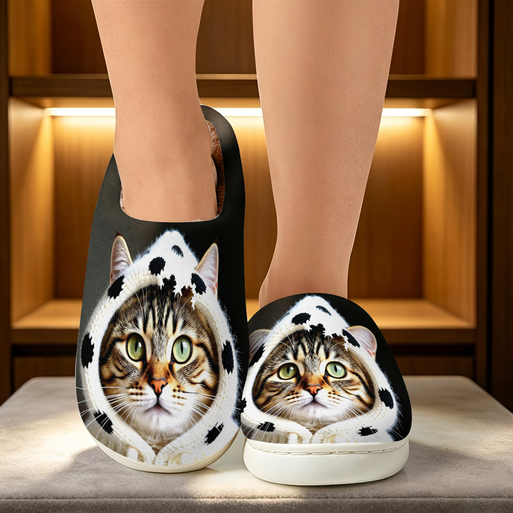 🔥Mega Sale - Buy Now & Save 50% OFF🔥Soft Cozy Cat Print Non-Slip Slip-On Slippers