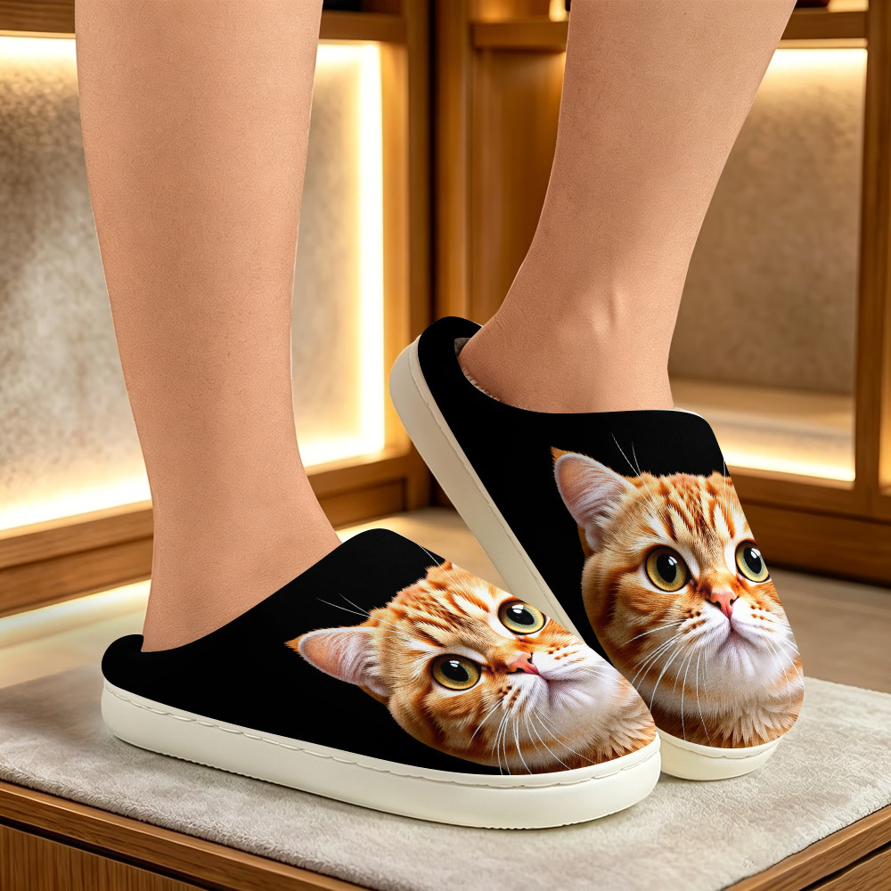 🔥Mega Sale - Buy Now & Save 50% OFF🔥Women's Soft Cozy 3D Cat Print Non-Slip Slip-On Slippers