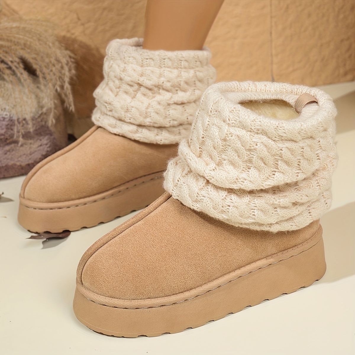 🔥Last Day Promotion 50% OFF - Women's New Winter Knitted Sock-Line Snow Boots