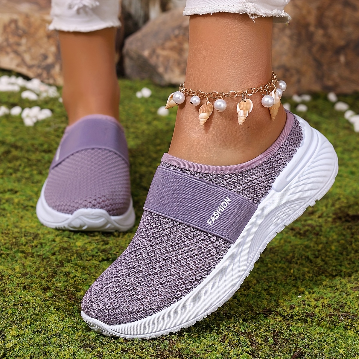 ⏰Last Day! 50% OFF 🔥Women's fashionable slip-on casual shoes, made of breathable and comfortable mesh material.