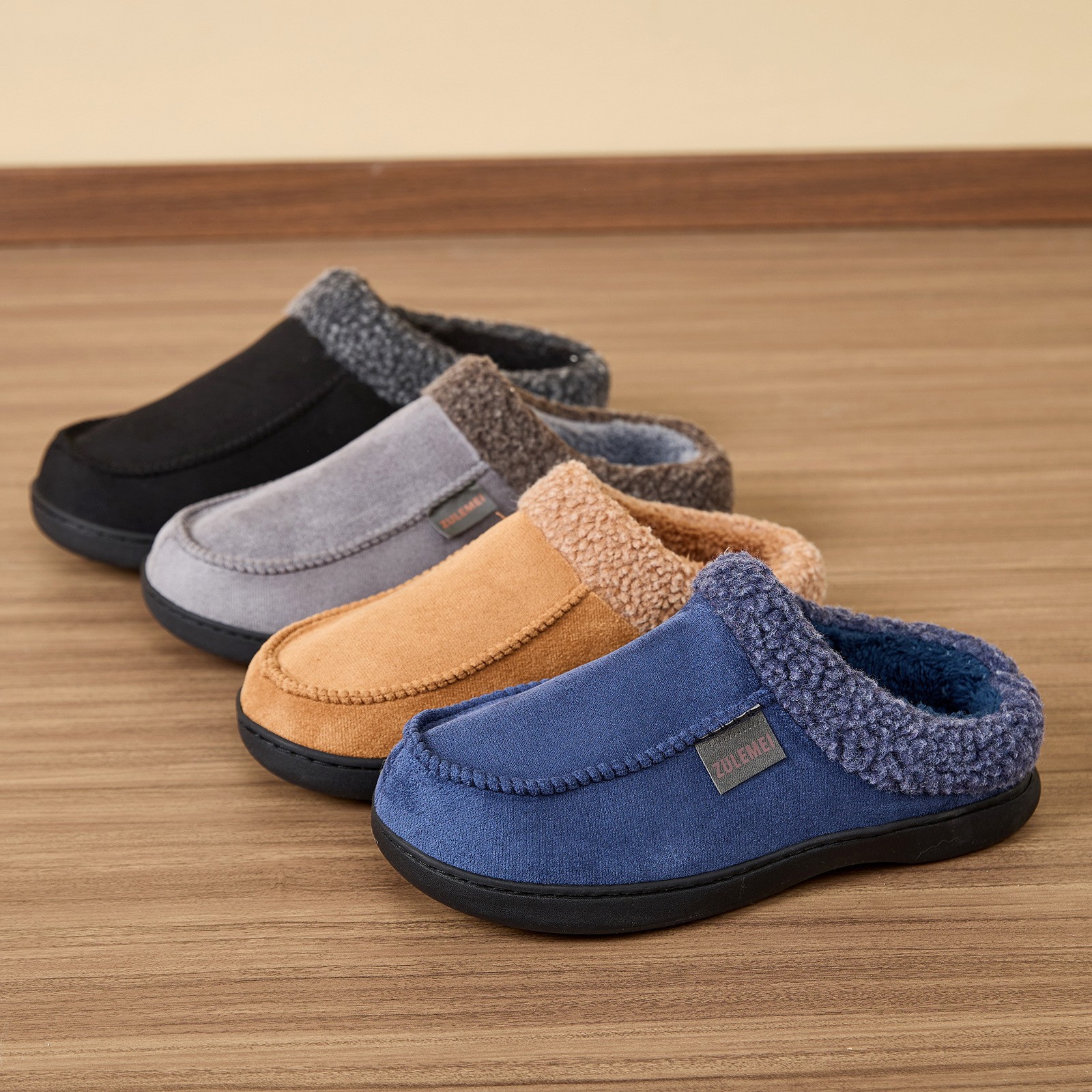 🔥Last Day Promotion 50% Stylish solid color memory foam men's slippers