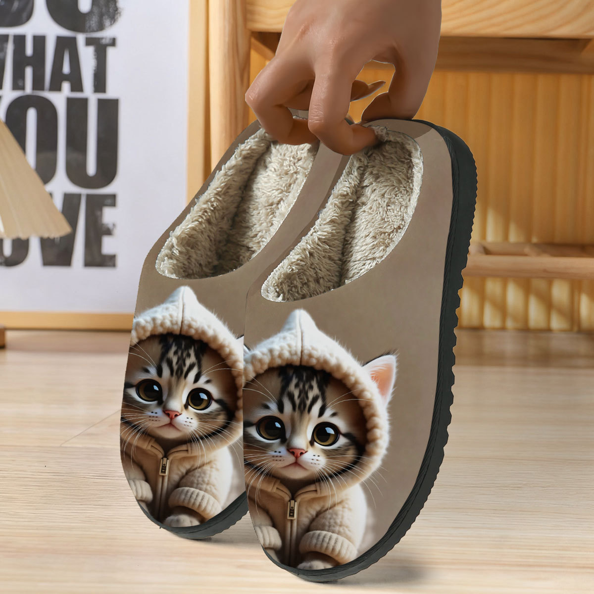 🔥Mega Sale - Buy Now & Save 50% OFF🔥Soft Cozy Cat Print Non-Slip Slip-On Slippers