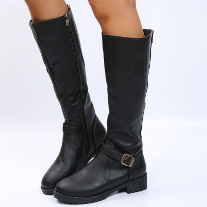 ⏰Last Day! 50% OFF 🔥Zippered low-heeled European and American style riding boots, long women's boots