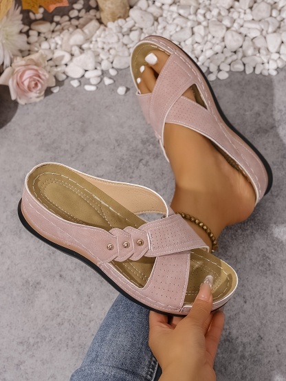 🔥Last Day Promotion 50% OFF - New summer printed mid-heel women's sandals