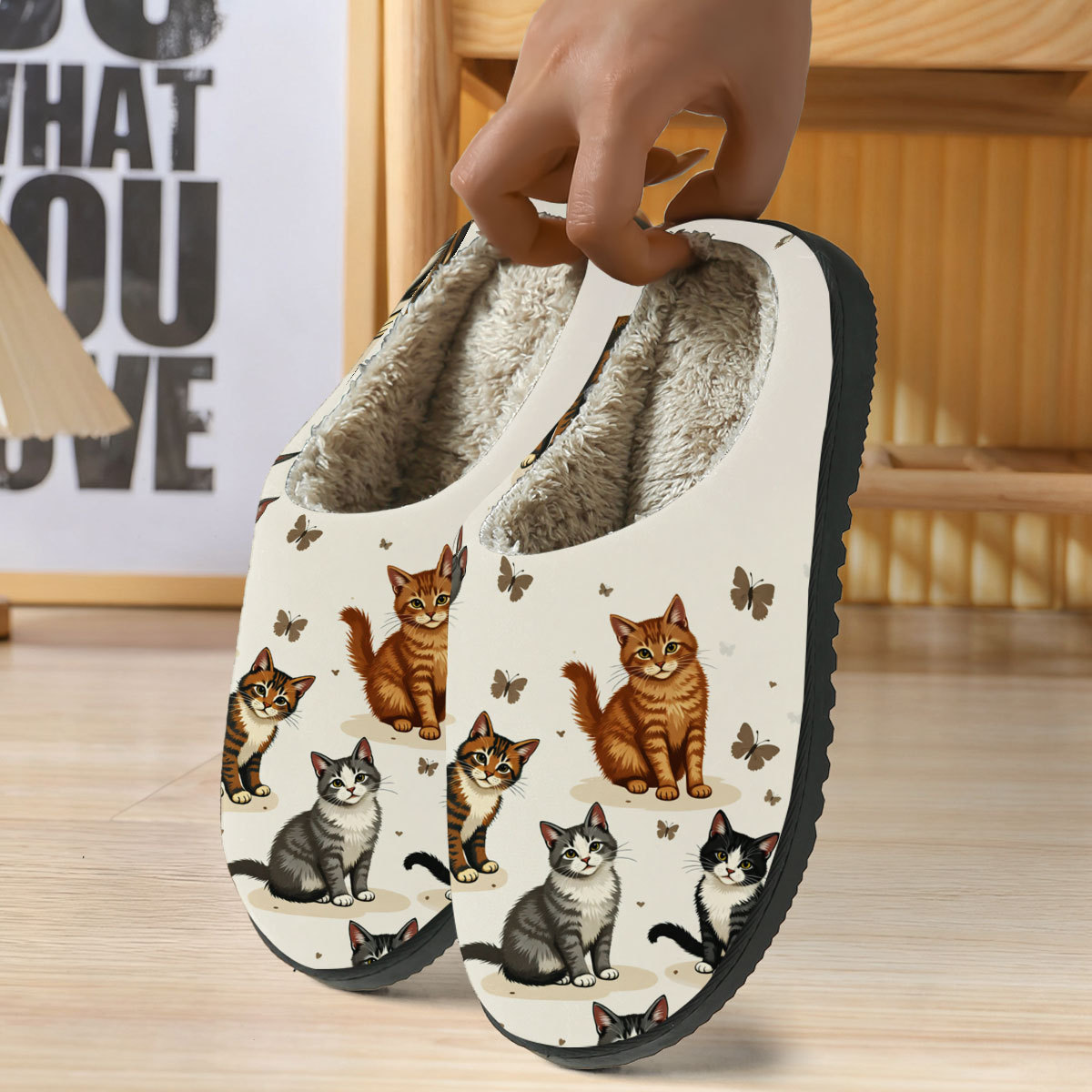 🔥Mega Sale - Buy Now & Save 50% OFF🔥Women's Soft Cozy Cat Print Non-Slip Slip-On Slippers