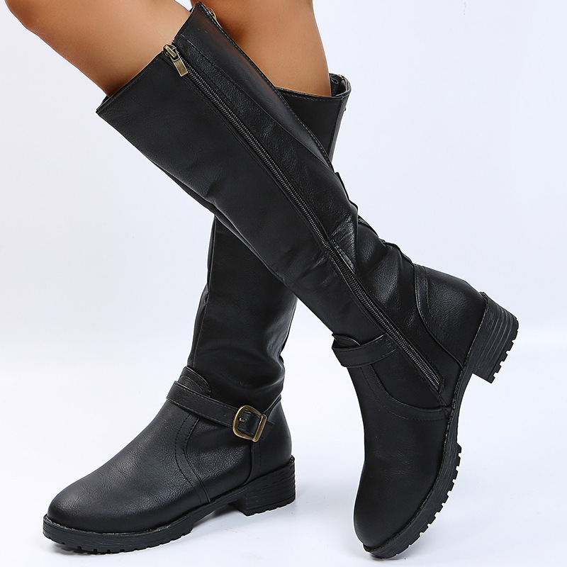 ⏰Last Day! 50% OFF 🔥Zippered low-heeled European and American style riding boots, long women's boots