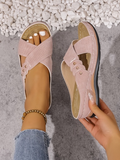 🔥Last Day Promotion 50% OFF - New summer printed mid-heel women's sandals