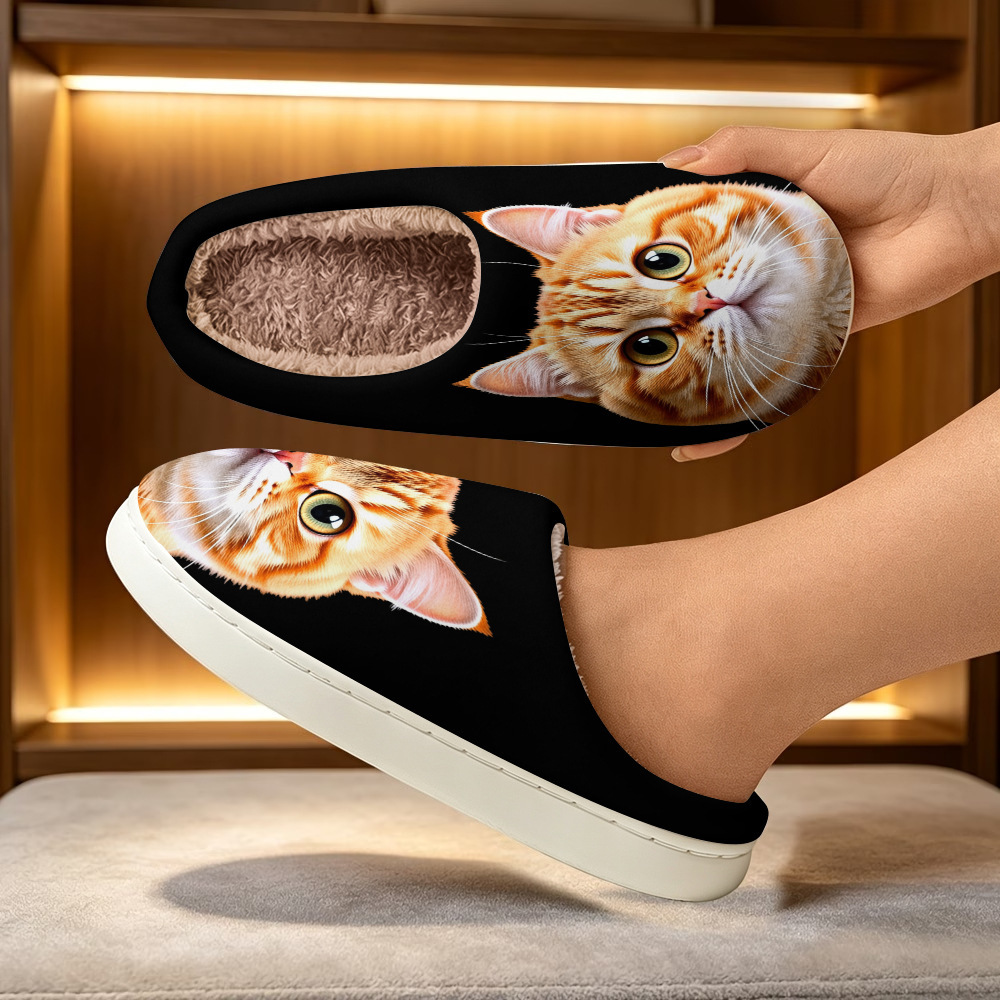 🔥Mega Sale - Buy Now & Save 50% OFF🔥Women's Soft Cozy 3D Cat Print Non-Slip Slip-On Slippers
