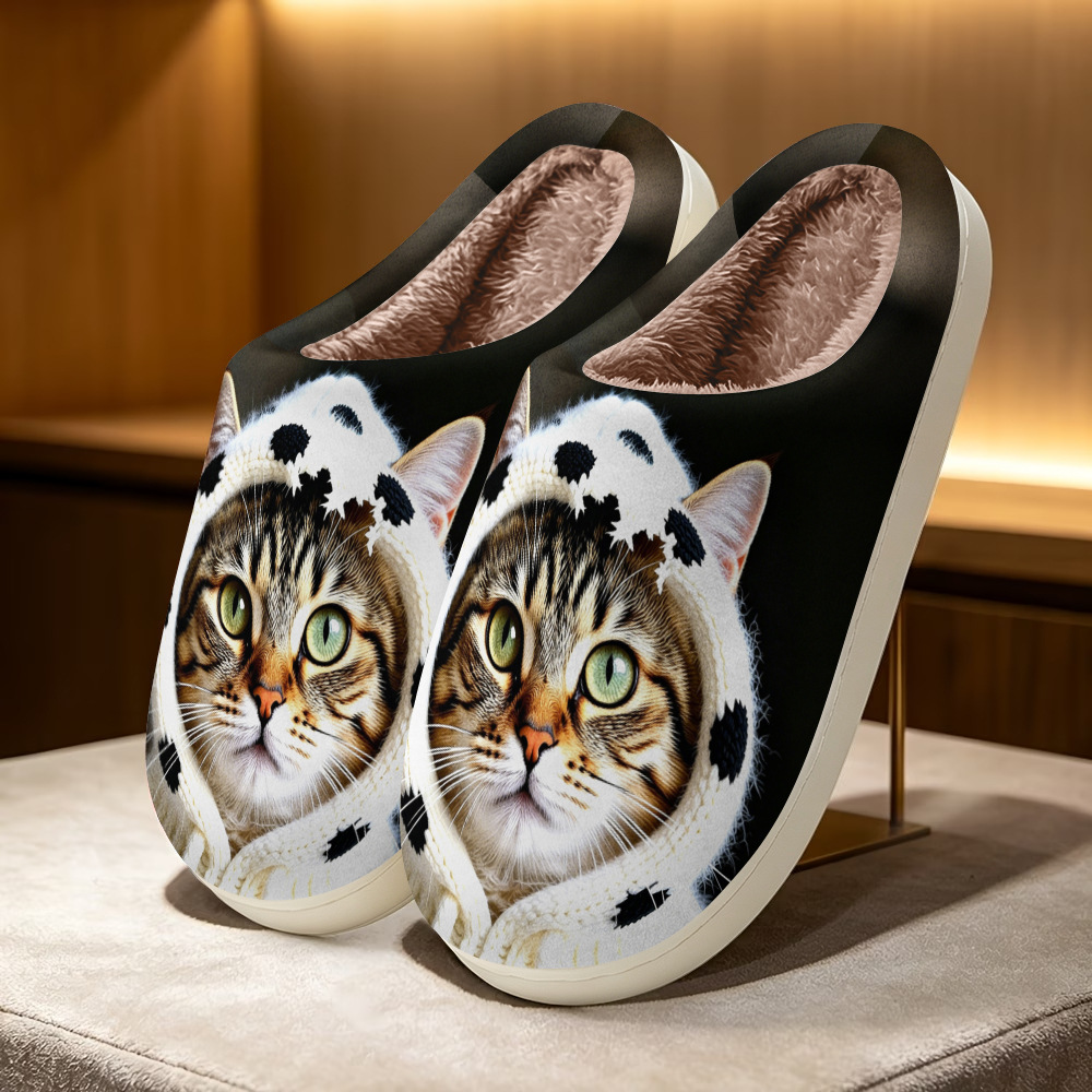 🔥Mega Sale - Buy Now & Save 50% OFF🔥Soft Cozy Cat Print Non-Slip Slip-On Slippers