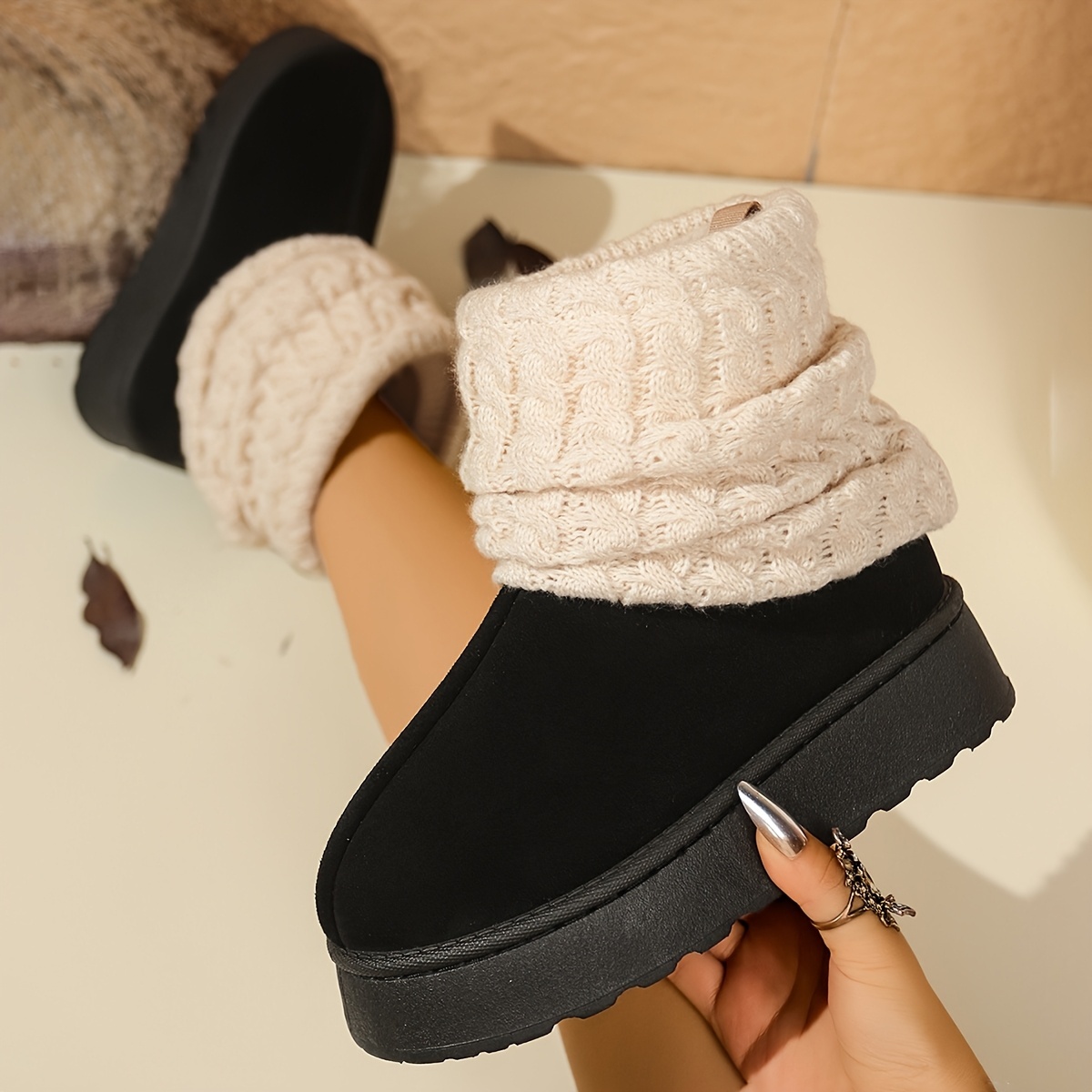 🔥Last Day Promotion 50% OFF - Women's New Winter Knitted Sock-Line Snow Boots