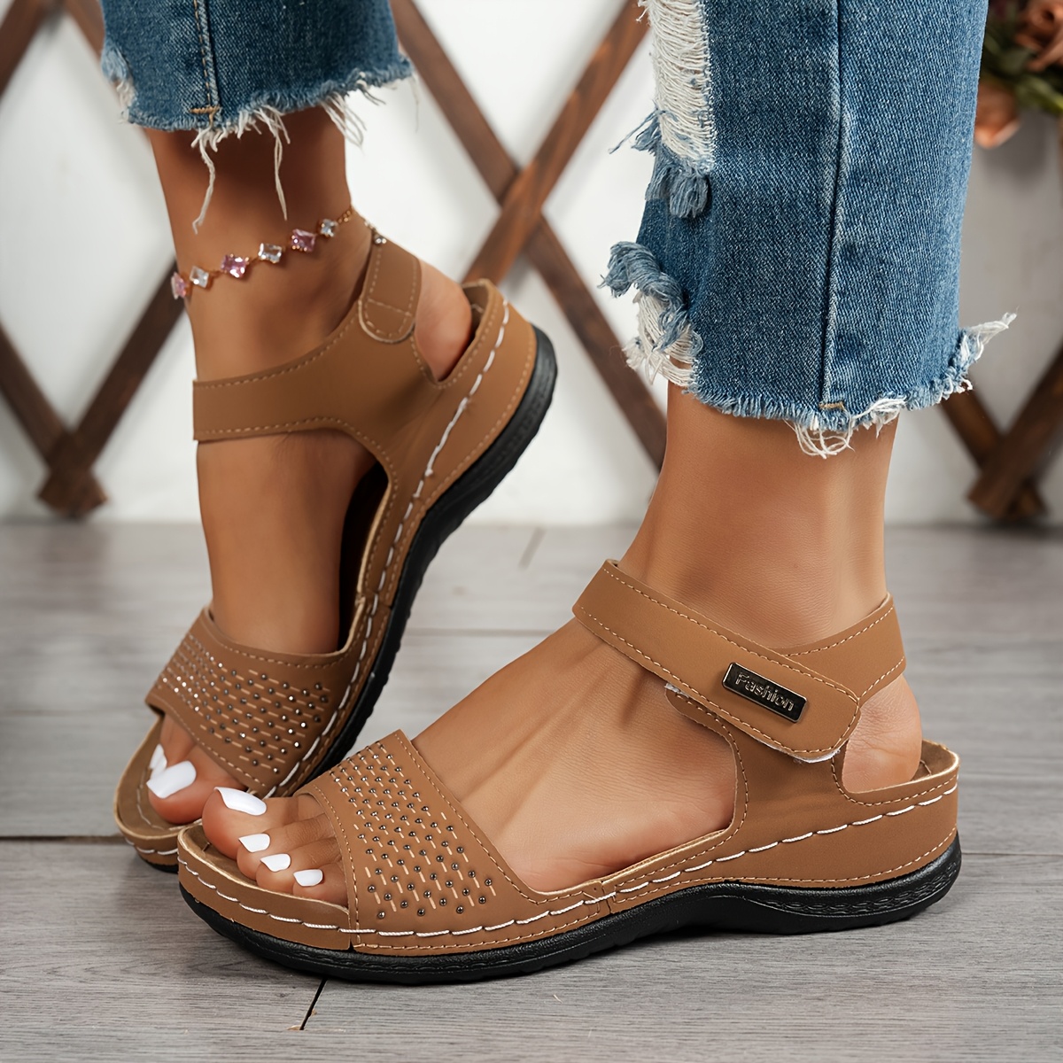 🔥Mega Sale - Buy Now & Save 50% OFF🔥Women's wedge orthotic sandals - exquisite rhinestone embellishment design
