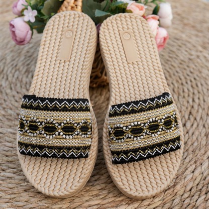 🔥Mega Sale - Buy Now & Save 50% OFF🔥Women's Bohemian Style Platform Sandals – 2026 Summer New Rhinestone Buckle Sandals