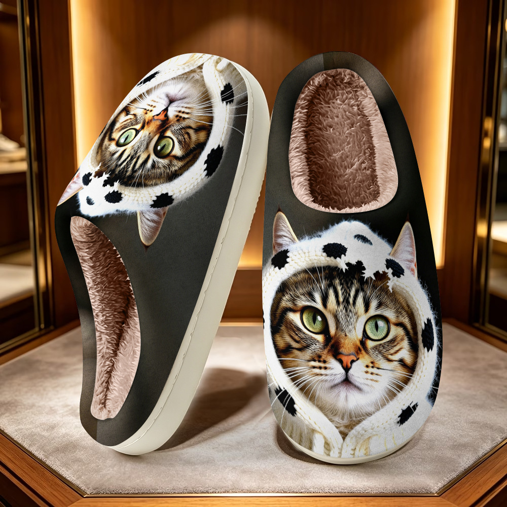 🔥Mega Sale - Buy Now & Save 50% OFF🔥Soft Cozy Cat Print Non-Slip Slip-On Slippers