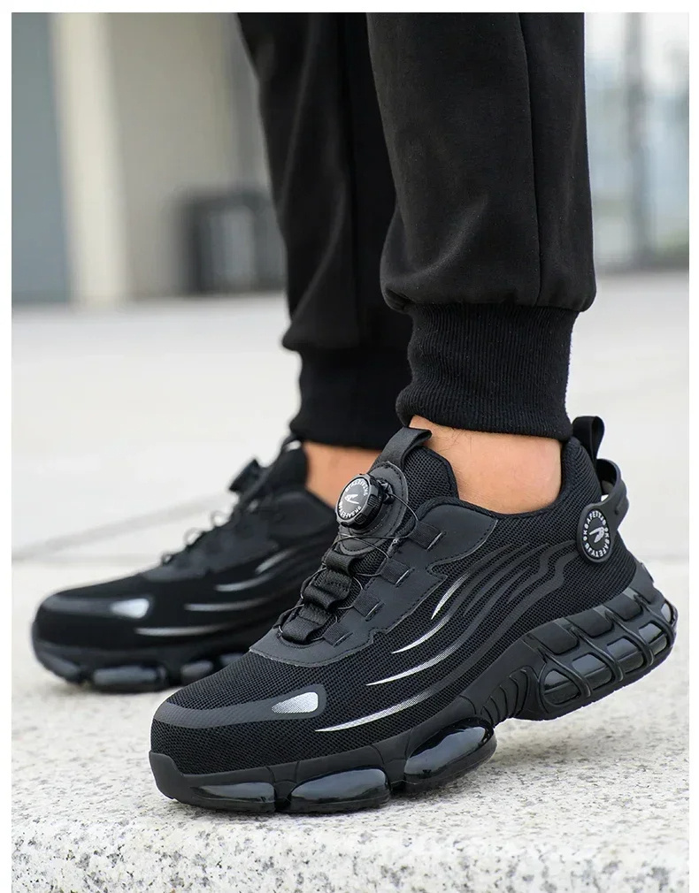 ⏰Last Day! 50% OFF 🔥Men's Anti-smashing and Anti-puncture Rotary Button Safety Shoes