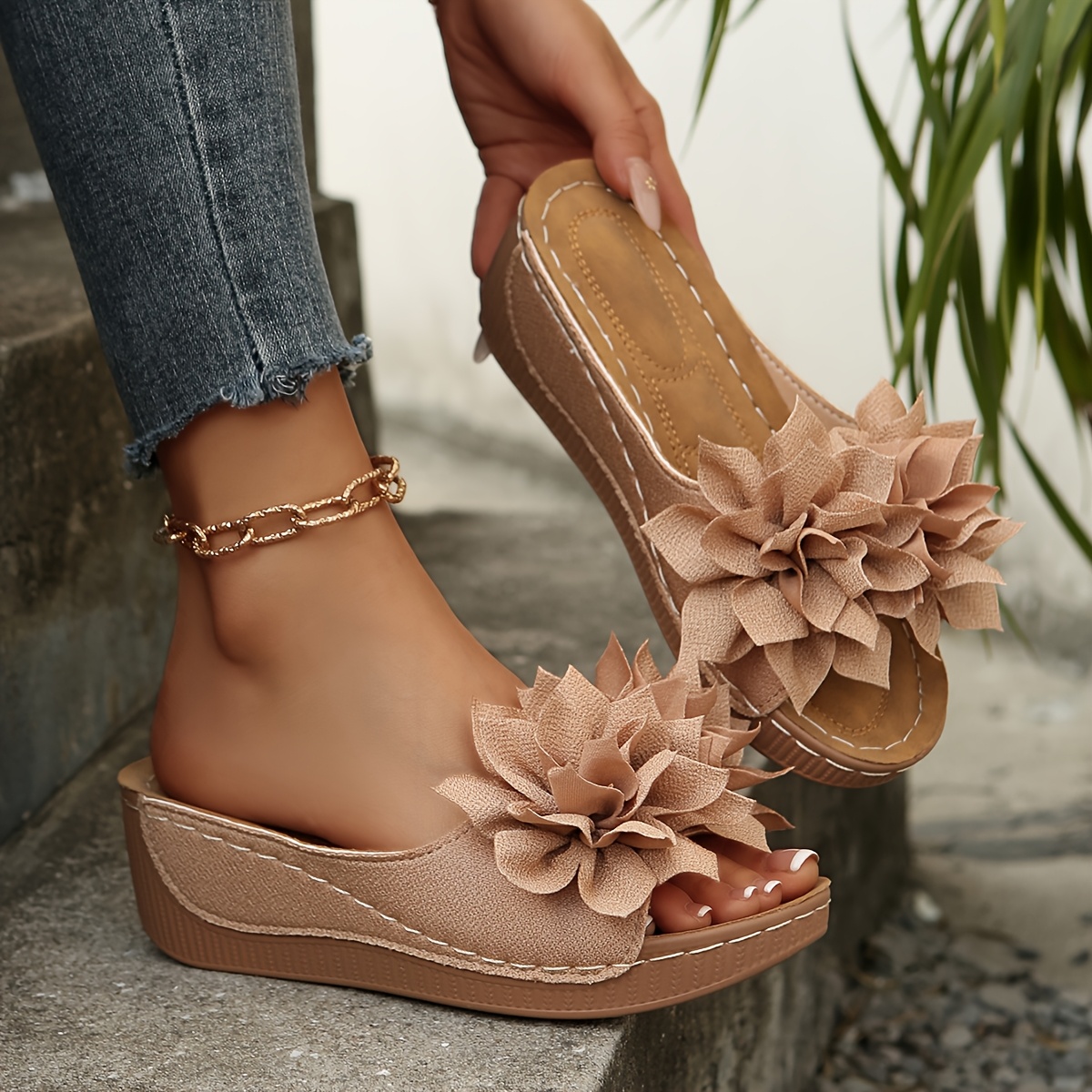 🔥Mega Sale - Buy Now & Save 50% OFF🔥Summer Women's Fashion Large Floral Platform Sandals
