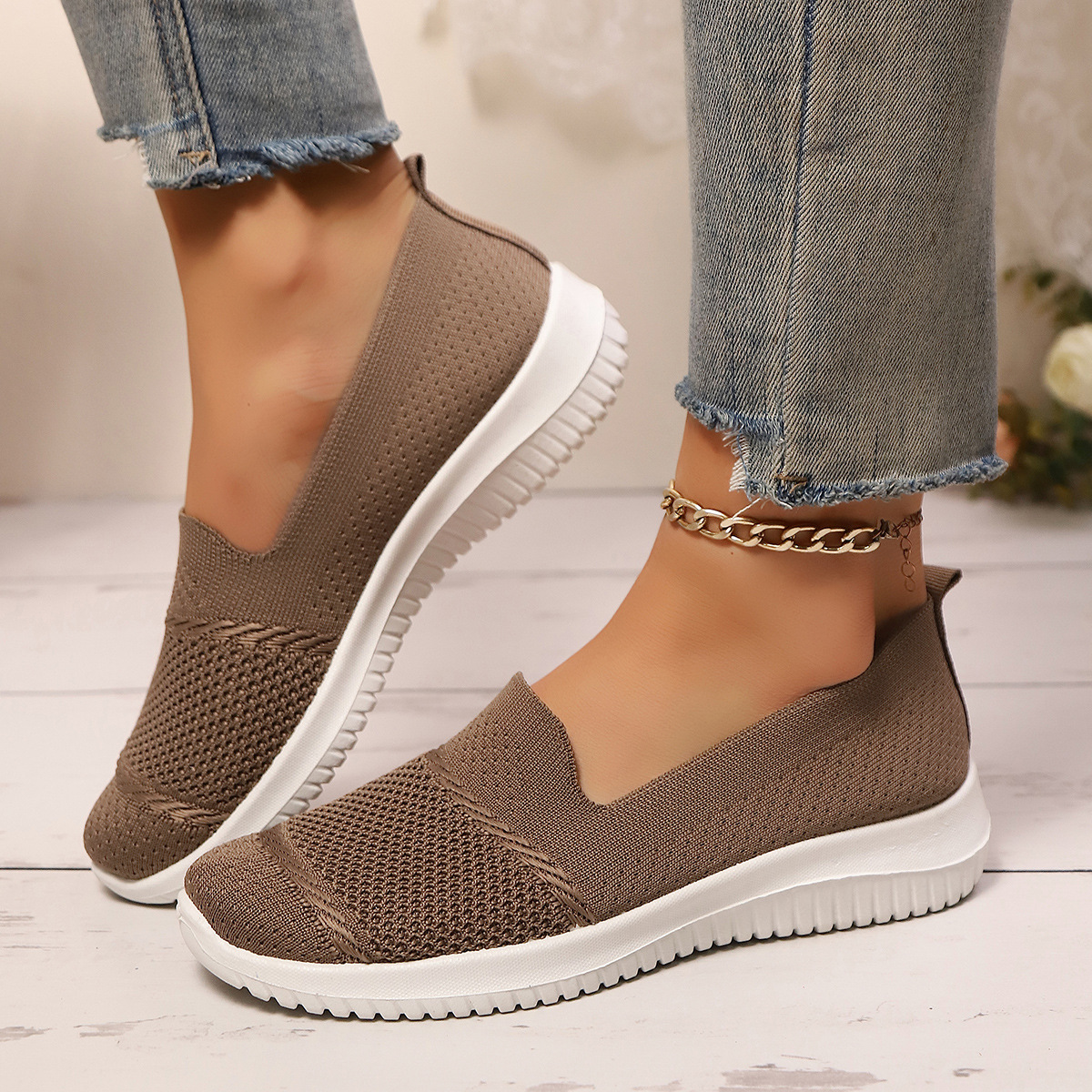 🔥Mega Sale - Buy Now & Save 50% OFF🔥Casual Knit Slip-On Flats – Ultra-Soft Sole, Breathable Everyday Walking Shoes for Women