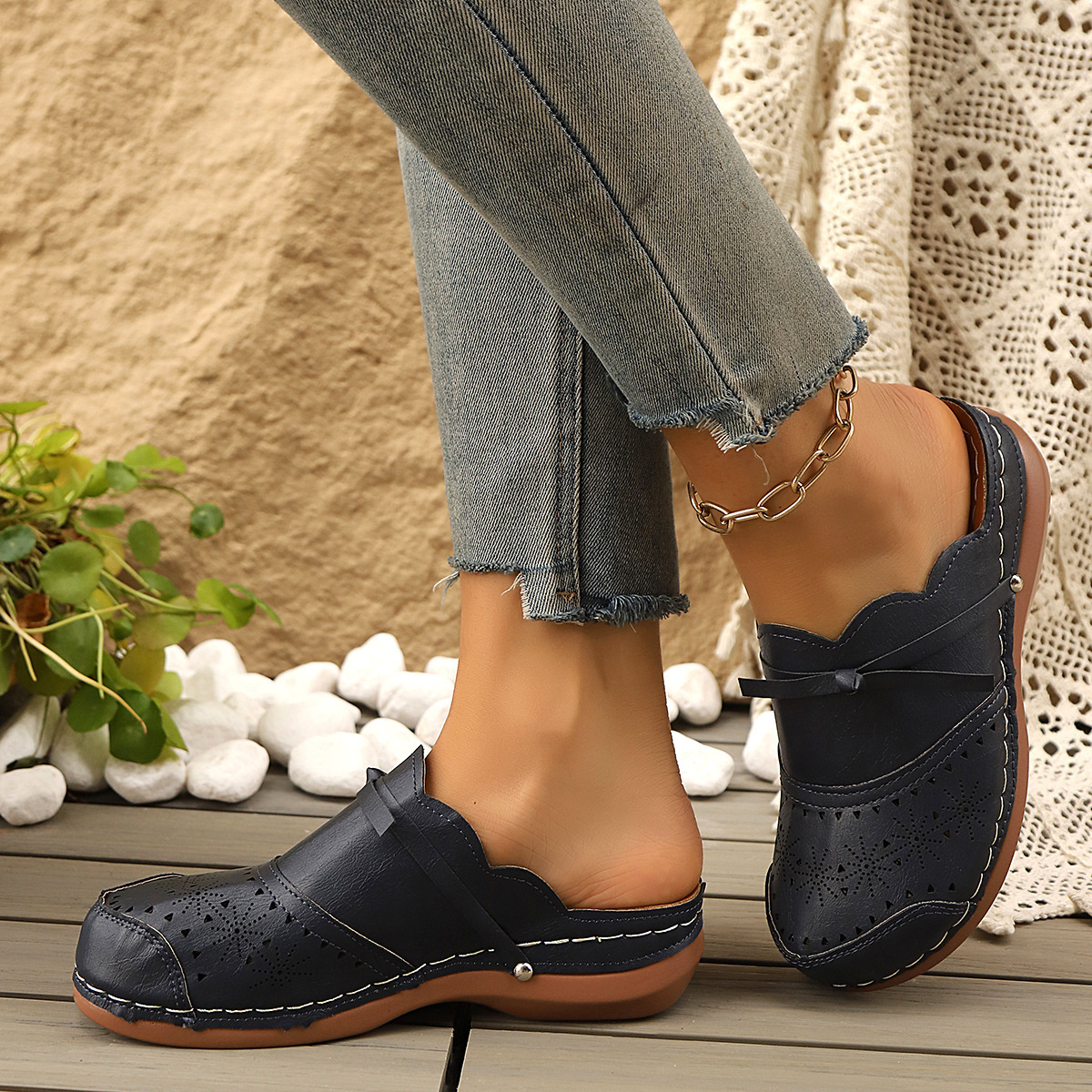 🔥Last Day Promotion 50% OFF - Women's Bowknot Sandals – Comfy Cut-Out Design for Everyday Wear