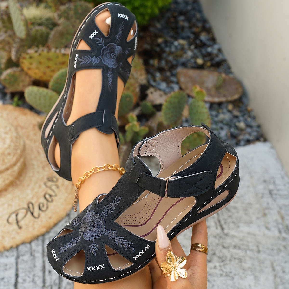 🔥Clearance Sale 50% OFF 🔥Women's Floral Wedge Sandals – Arch-Supporting – Soft and Comfortable