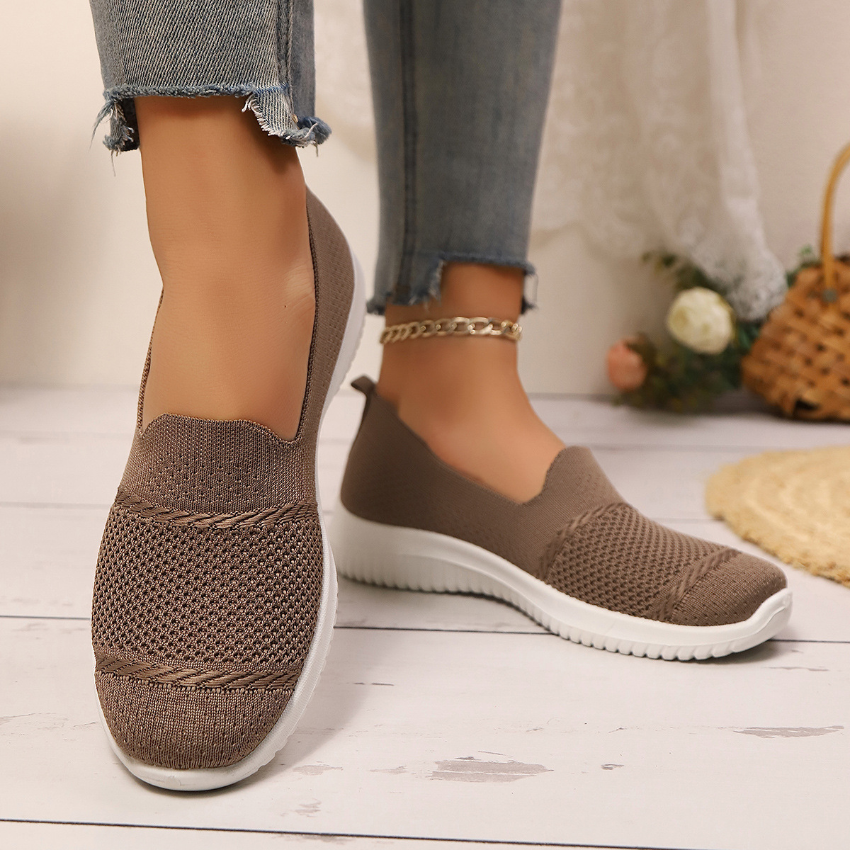 🔥Mega Sale - Buy Now & Save 50% OFF🔥Casual Knit Slip-On Flats – Ultra-Soft Sole, Breathable Everyday Walking Shoes for Women