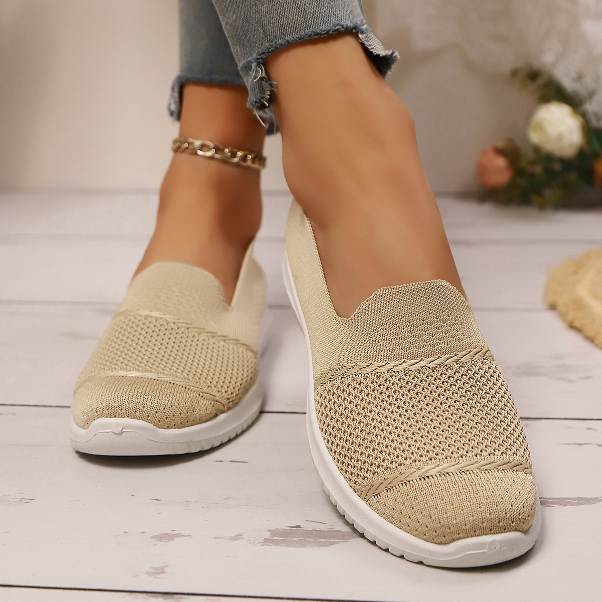 🔥Mega Sale - Buy Now & Save 50% OFF🔥Casual Knit Slip-On Flats – Ultra-Soft Sole, Breathable Everyday Walking Shoes for Women