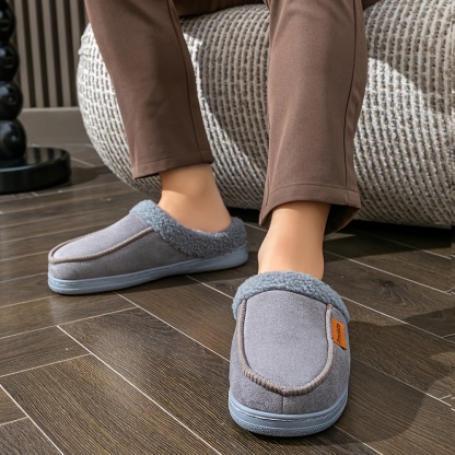 🔥Last Day Promotion 50% Stylish solid color memory foam men's slippers