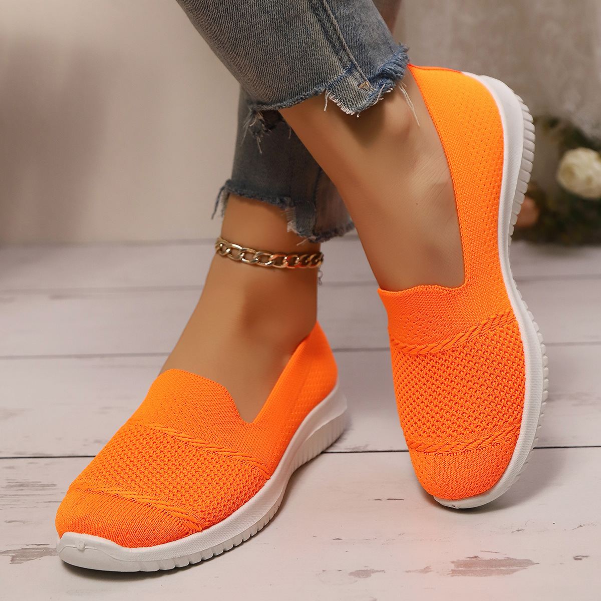 🔥Mega Sale - Buy Now & Save 50% OFF🔥Casual Knit Slip-On Flats – Ultra-Soft Sole, Breathable Everyday Walking Shoes for Women