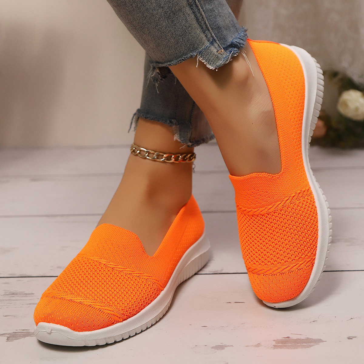 🔥Mega Sale - Buy Now & Save 50% OFF🔥Casual Knit Slip-On Flats – Ultra-Soft Sole, Breathable Everyday Walking Shoes for Women
