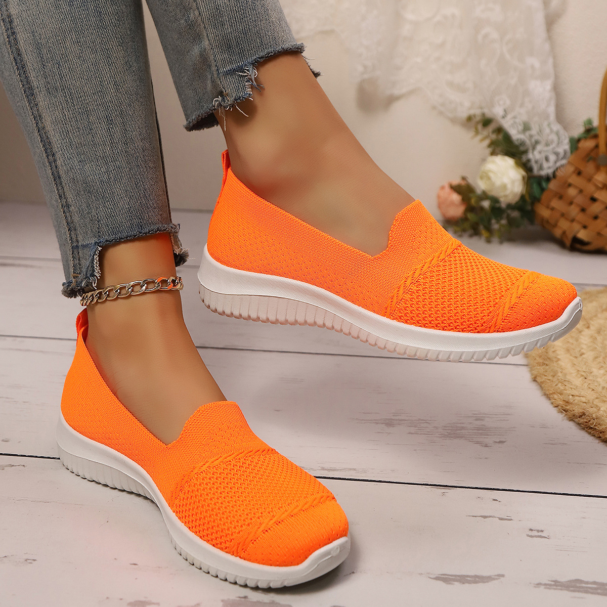 🔥Mega Sale - Buy Now & Save 50% OFF🔥Casual Knit Slip-On Flats – Ultra-Soft Sole, Breathable Everyday Walking Shoes for Women