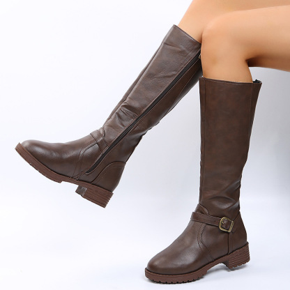 ⏰Last Day! 50% OFF 🔥Zippered low-heeled European and American style riding boots, long women's boots