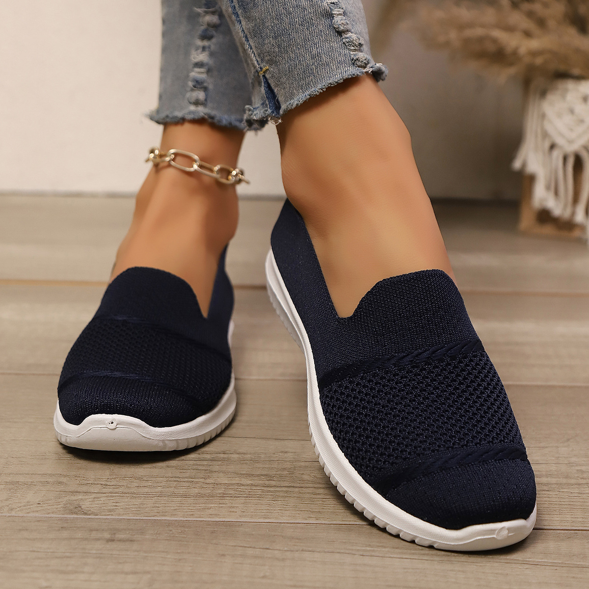 🔥Mega Sale - Buy Now & Save 50% OFF🔥Casual Knit Slip-On Flats – Ultra-Soft Sole, Breathable Everyday Walking Shoes for Women