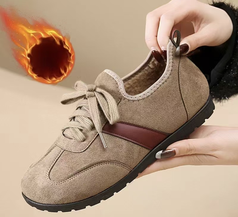 German training winter new style women's warm flat shoes