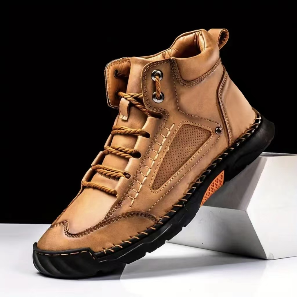 🔥Mega Sale - Buy Now & Save 50% OFF🔥Men's Comfortable Handmade Leather Boots – Waterproof, Arch Support, Pressure Relief, Spacious Toe Box Outdoor Leather Shoes