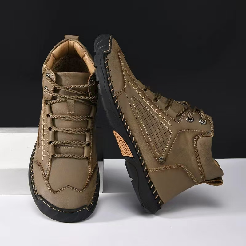 🔥Mega Sale - Buy Now & Save 50% OFF🔥Men's Comfortable Handmade Leather Boots – Waterproof, Arch Support, Pressure Relief, Spacious Toe Box Outdoor Leather Shoes
