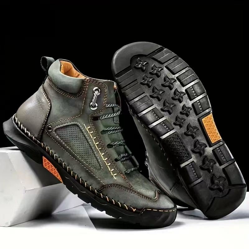 🔥Mega Sale - Buy Now & Save 50% OFF🔥Men's Comfortable Handmade Leather Boots – Waterproof, Arch Support, Pressure Relief, Spacious Toe Box Outdoor Leather Shoes