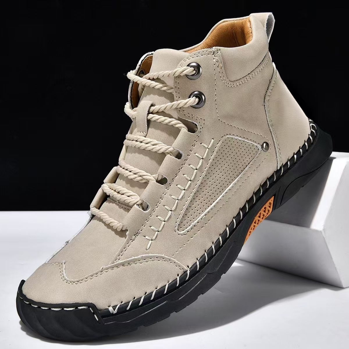 🔥Mega Sale - Buy Now & Save 50% OFF🔥Men's Comfortable Handmade Leather Boots – Waterproof, Arch Support, Pressure Relief, Spacious Toe Box Outdoor Leather Shoes