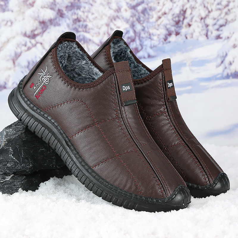 ⏰Last Day! 50% OFF 🔥Men's Genuine Leather Waterproof Non-slip Orthopedic Warm Ankle Boots