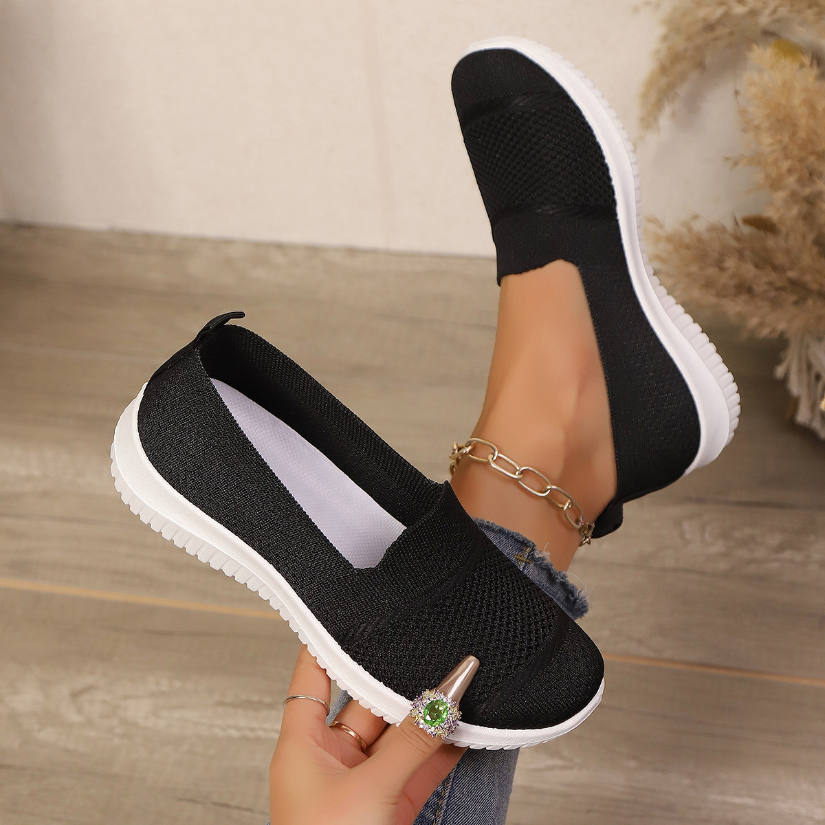 🔥Mega Sale - Buy Now & Save 50% OFF🔥Casual Knit Slip-On Flats – Ultra-Soft Sole, Breathable Everyday Walking Shoes for Women