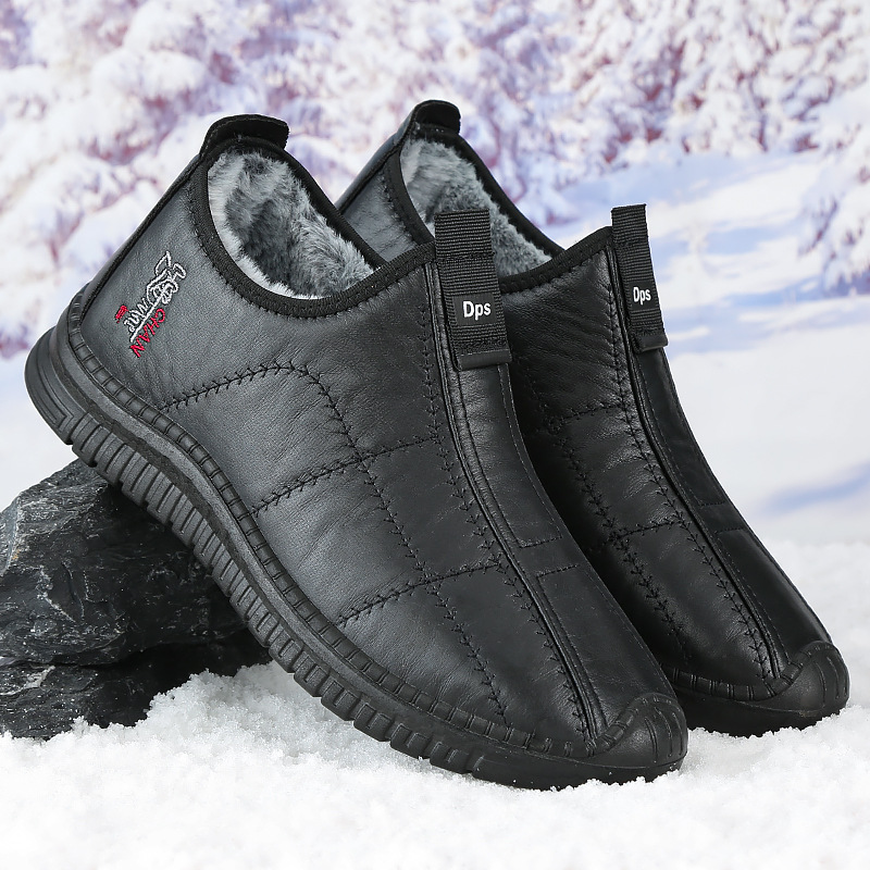 ⏰Last Day! 50% OFF 🔥Men's Genuine Leather Waterproof Non-slip Orthopedic Warm Ankle Boots