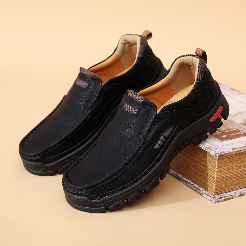 ⏰Last Day! 50% OFF 🔥Men's handmade genuine leather waterproof and non-slip corrective shoes