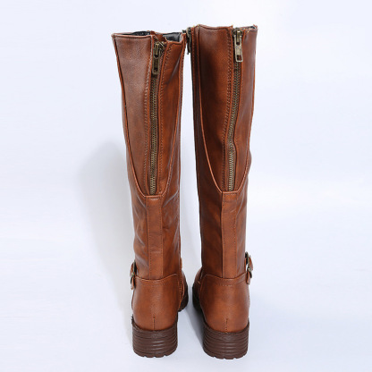 ⏰Last Day! 50% OFF 🔥Zippered low-heeled European and American style riding boots, long women's boots
