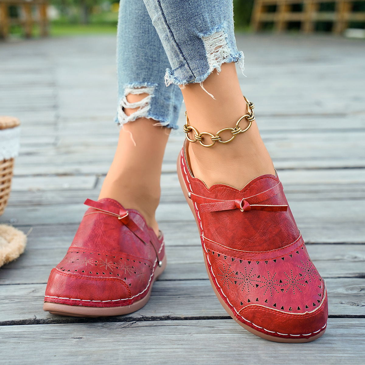 🔥Last Day Promotion 50% OFF - Women's Bowknot Sandals – Comfy Cut-Out Design for Everyday Wear