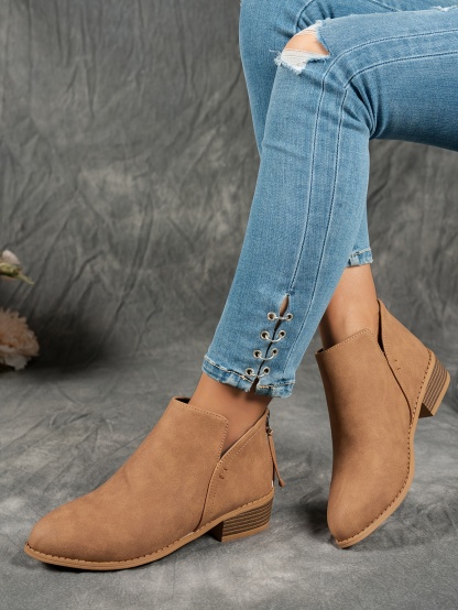 🔥Last Day Promotion 50% OFF - Women's Retro Solid Color Orthopedic Ankle Boots 