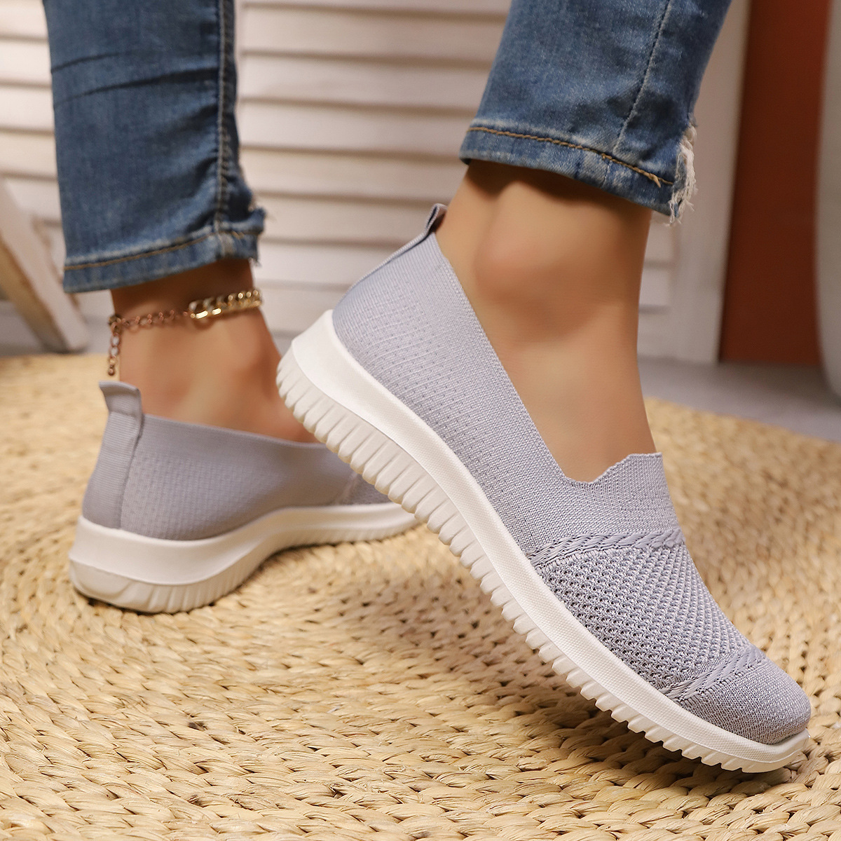 🔥Mega Sale - Buy Now & Save 50% OFF🔥Casual Knit Slip-On Flats – Ultra-Soft Sole, Breathable Everyday Walking Shoes for Women
